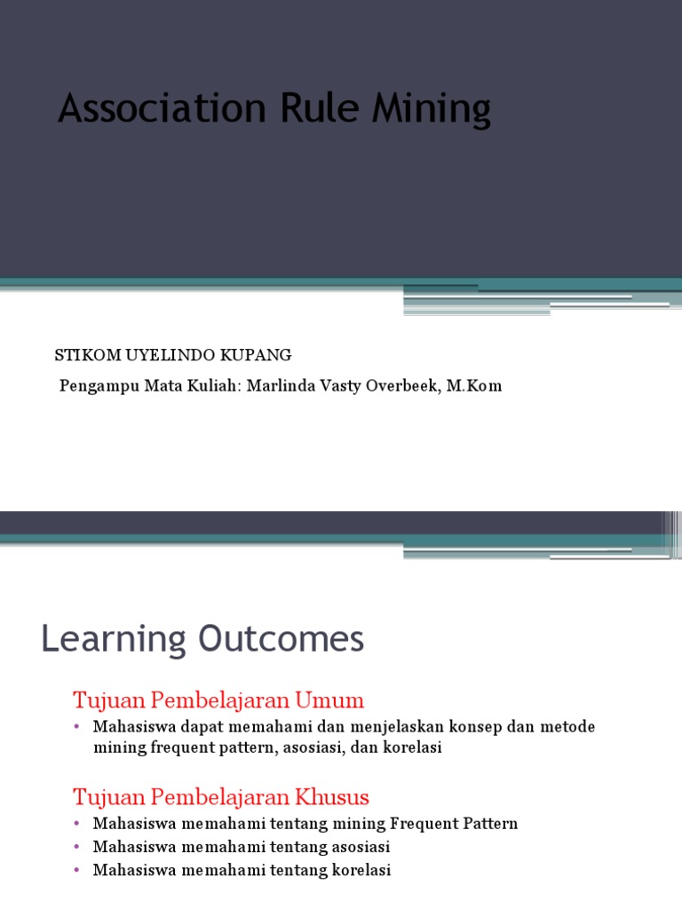 Pertemuan 4 Asosiasi Frequent Pattern Mining | PDF