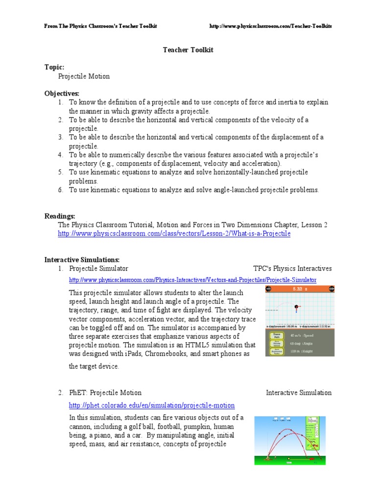 Projectile Motion Trigonometric Functions Trajectory
