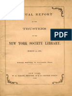Annual Report of The Trustees of The New York Sociaty Library and A List of Book Added in 1862.new York, W.H.Tinson Printer, 1862.