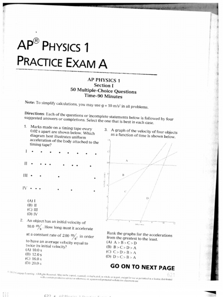 Physics 1 Mock Practice Exam PDF
