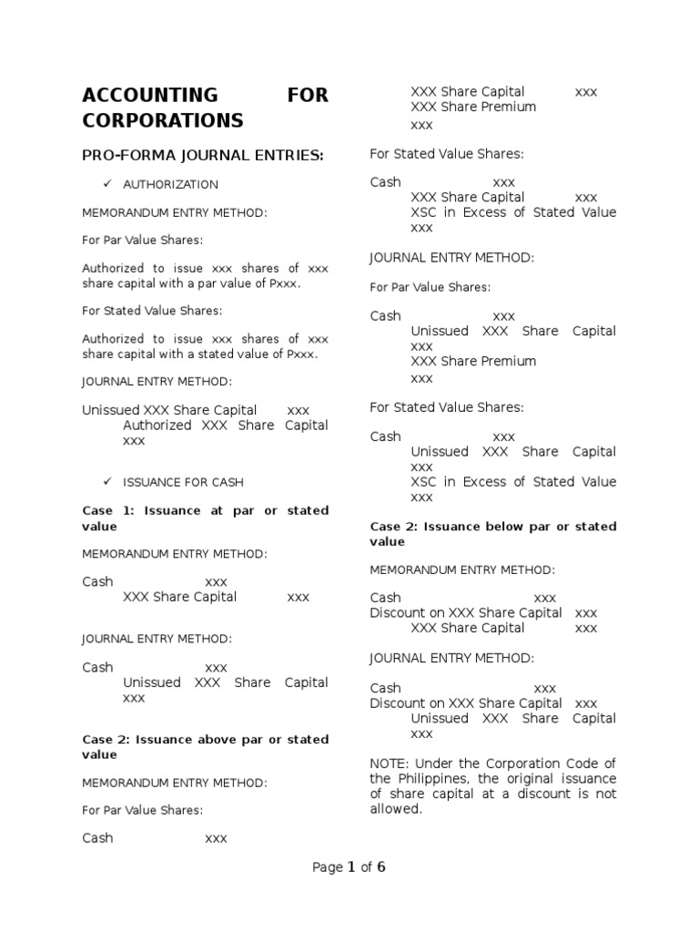 Accounting For Corporations Pdf Subscription Business Model Stocks
