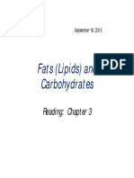 Fats (Lipids) and Carbohydrates: Reading: Chapter 3