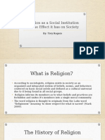 Religion As A Social Institution and The Effect