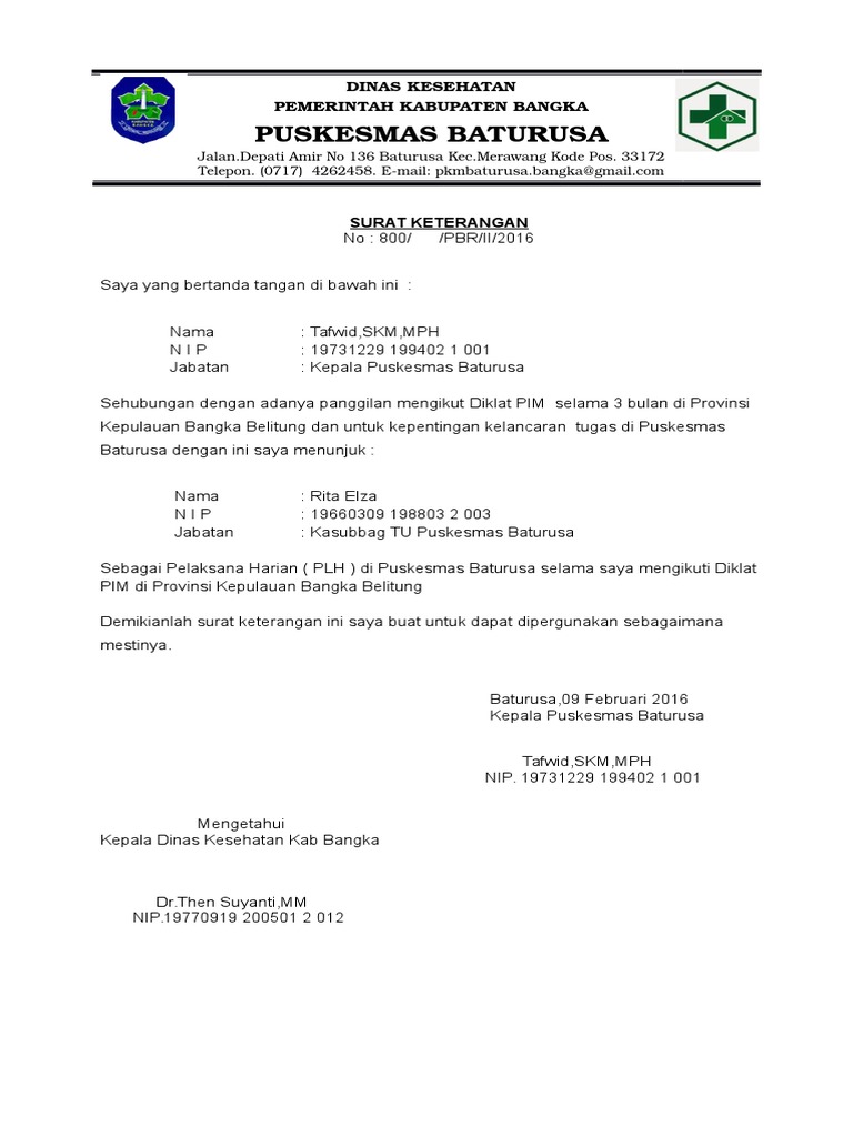 Contoh Surat Pelimpahan Tugas