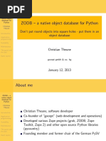 ZODB - A Native Object Database For Python: Don't Put Round Objects Into Square Holes - Put Them in An Object Database