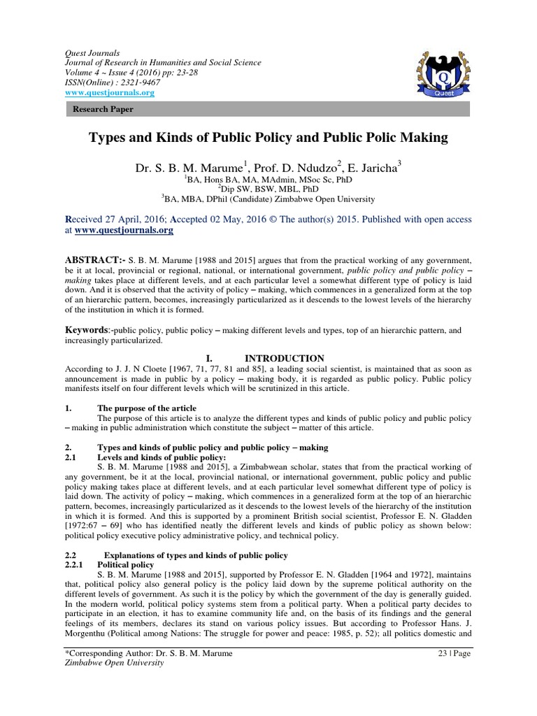 role of public administration in policy making