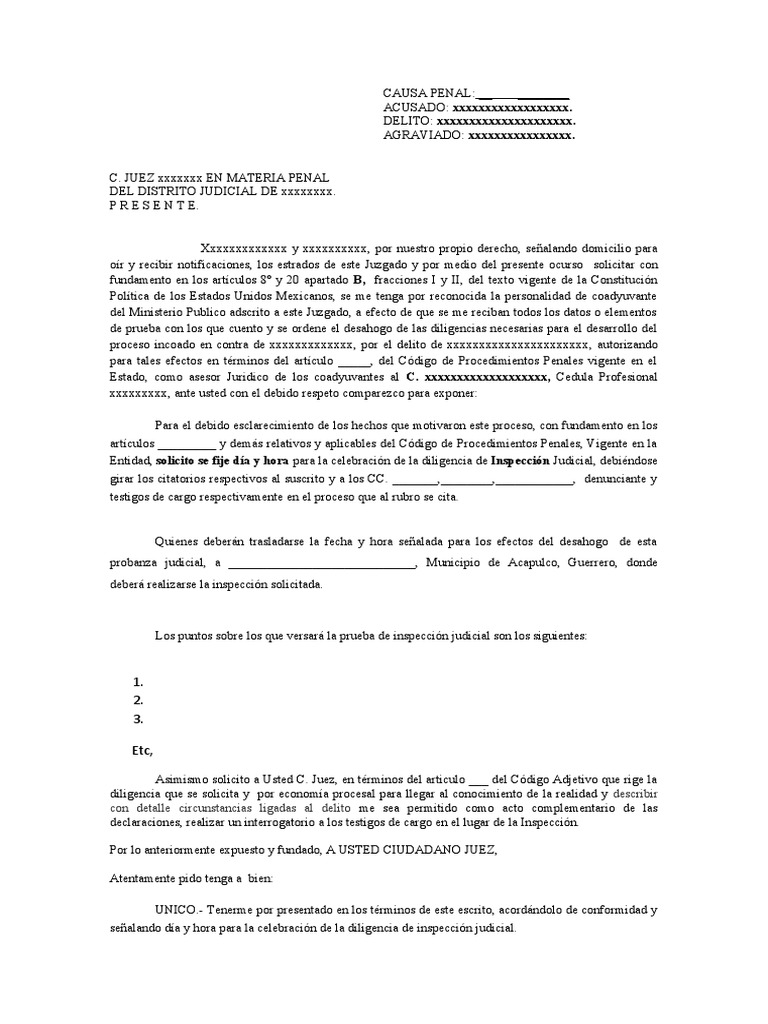 Formato Coadyuvancia | PDF | Derecho penal | Principios éticos