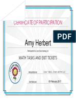Certificate of Completion Math Tasks 1
