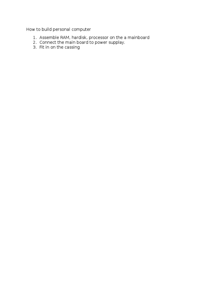 How To Build Personal Computer | PDF