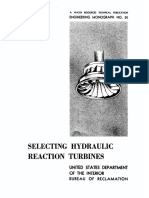 Selecting Hydraulic Reaction Turbines