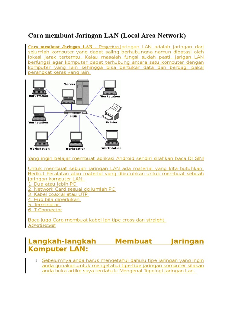 Cara Membuat Jaringan LAN Sederhana | PDF | Teknologi & Rekayasa