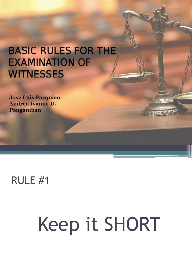 Basic Rules For The Witnesses | PDF | Career & Growth | Self-Improvement