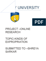 Amity University: Project - Online Research Topic-Kinds of Expropriation Submitted To - Shreya Sarkar