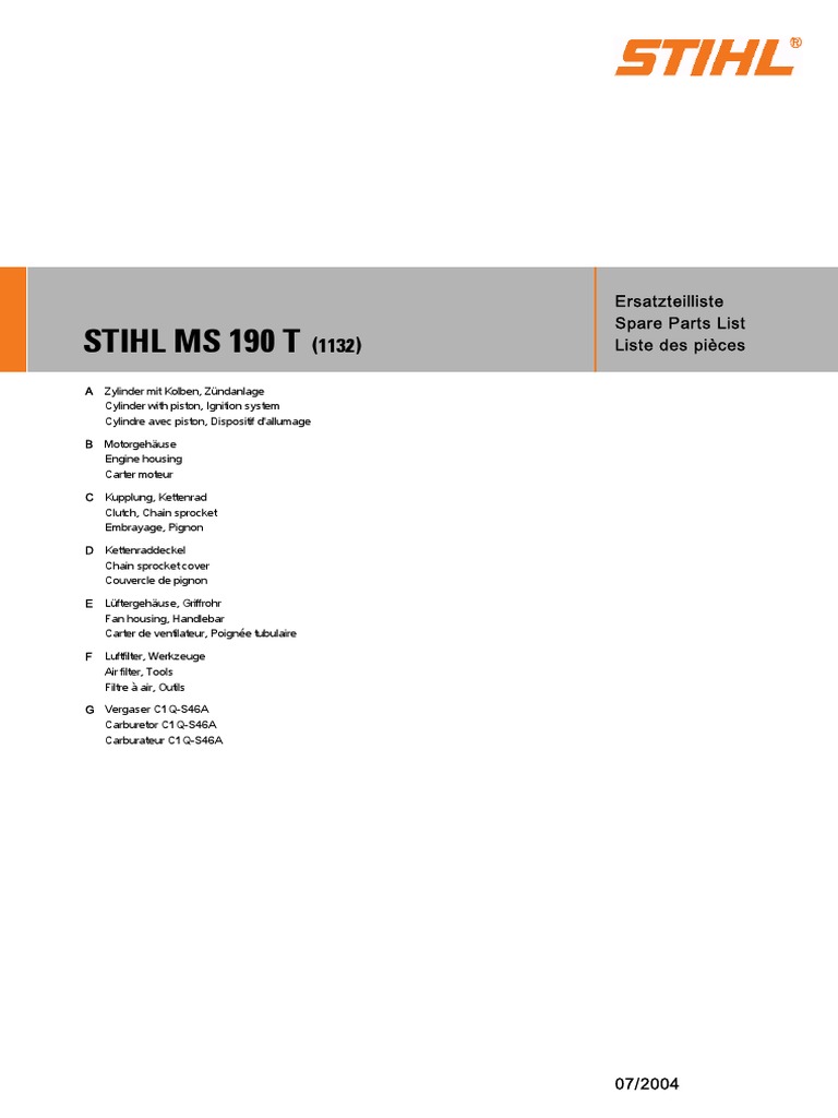 Stihl ms190T Esploso | PDF