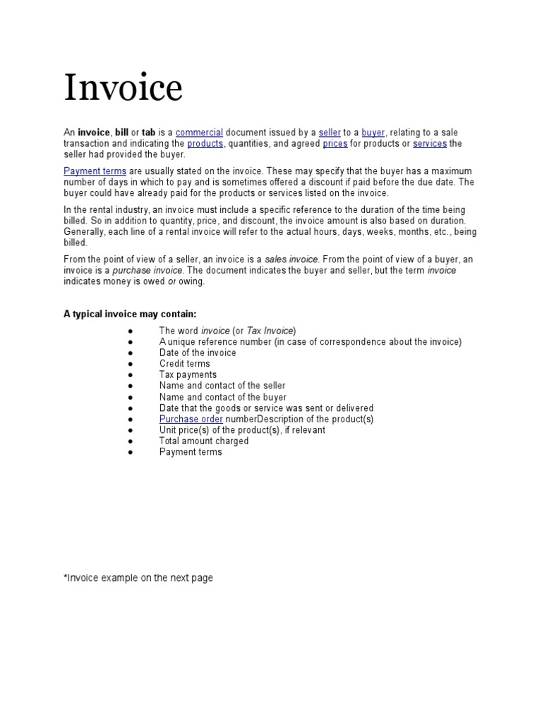 Comprehensive Invoice Guide | PDF