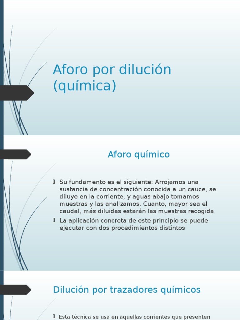 Aforo Por Dilución Química Río Descarga (hidrología)