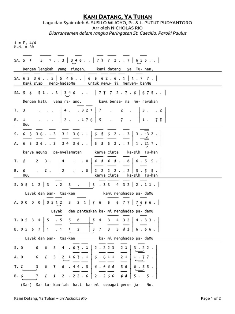 Kami Datang, Ya Tuhan PDF