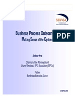 Business Process Outsourcing: M S O: Aking Ense of The Ptions
