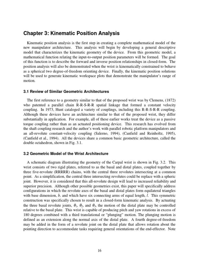 Kinematic Analysis of Manipulator Wrist | PDF | Cartesian Coordinate ...
