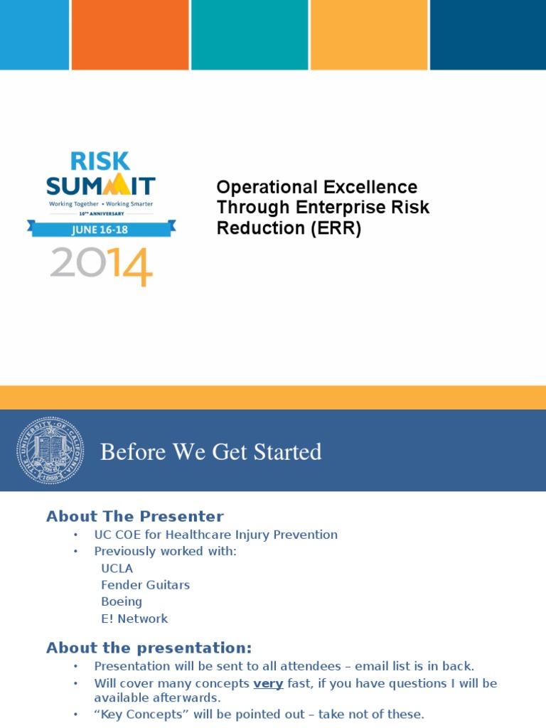 Operational Excellence Through Enterprise Risk Reduction | PDF ...