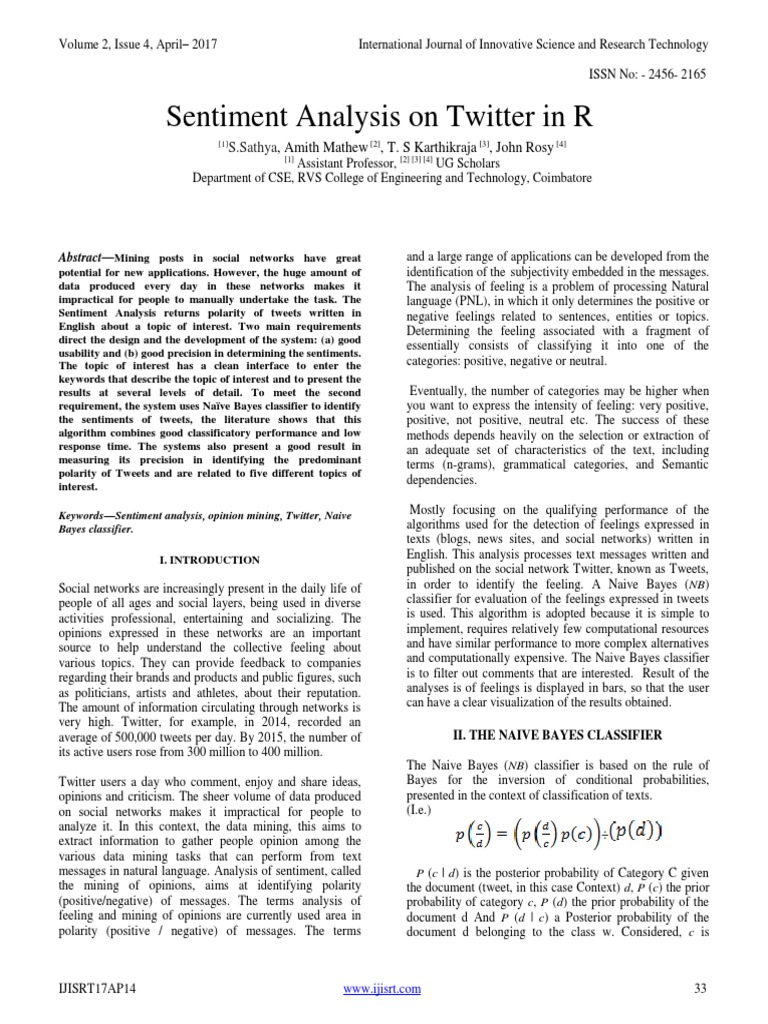 Sentiment Analysis On Twitter in R | PDF | Areas Of Computer Science ...