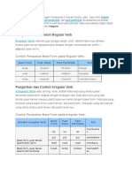 Semua Kata Kerja Bahasa Inggris Mempunyai 5 Macam Bentuk