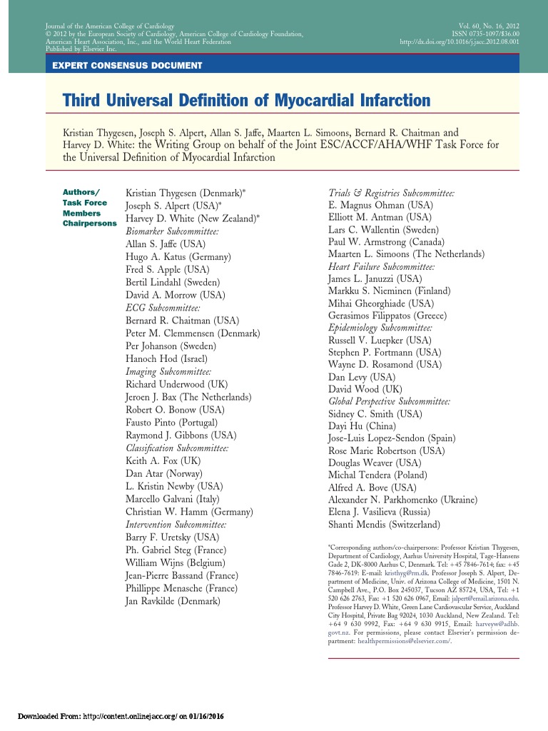 Third Universal Definition of Myocardial Infarction | PDF | Myocardial ...
