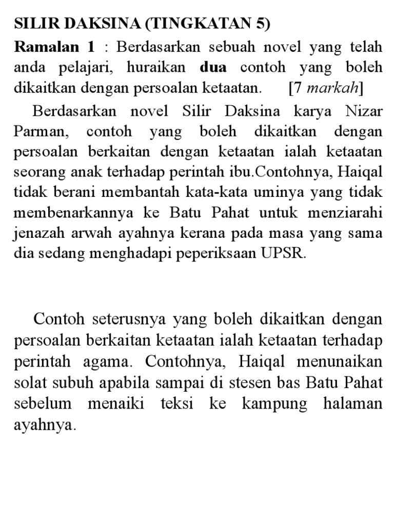 Novel Tingkatan 5 SPM Novel Tingkatan 5 SPM