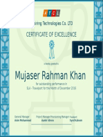 Certificate of Excellence Mujaser