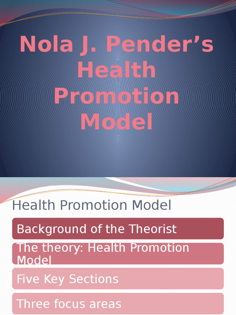 Nola J. Pender's Health Promotion Model PDF Health Promotion Behavior