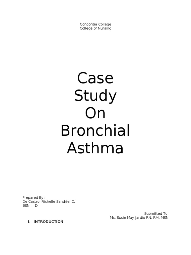 CASE STUDY Bronchial Asthma Asthma Cough