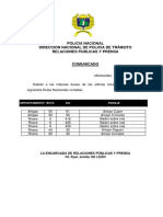 Comunicado Por Rutas Cortadas 11-04