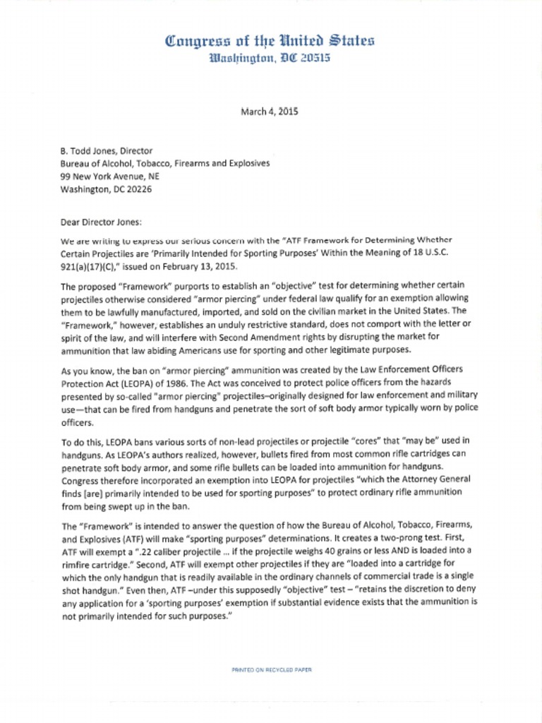 Letter From Congress To Former ATF Director Todd Jones PDF