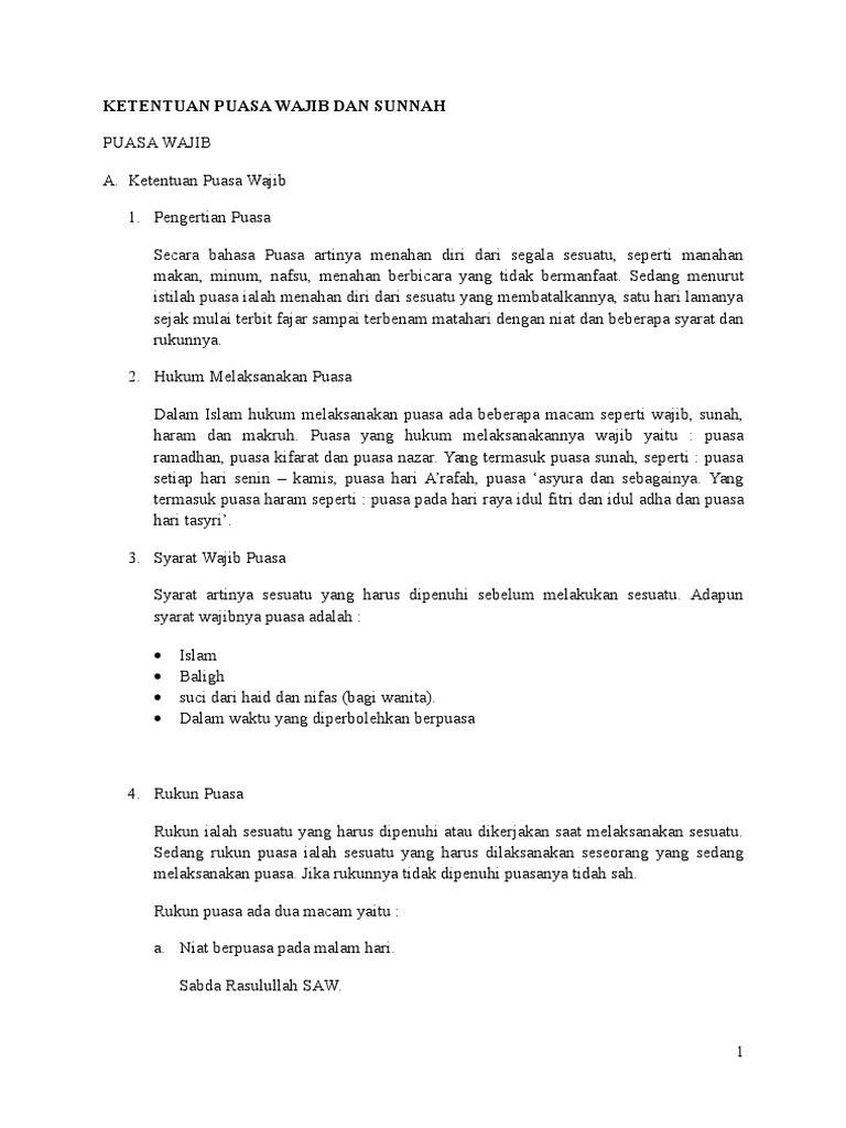 Ketentuan Puasa Wajib Dan Sunna1