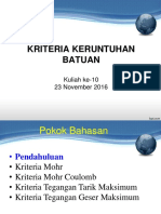 Kriteria Keruntuhan Batuan