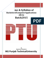 IKGPTU BCA Syllabus 2015 Batch