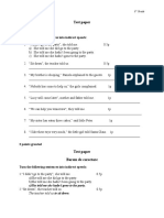 Test Paper 8th Grade