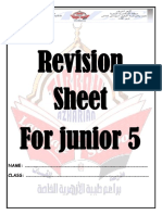 English Revision Sheet For Junior 5