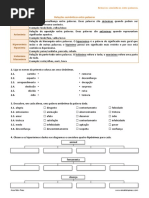 Relação Semântica Entre Palavras 1 3 Ciclo
