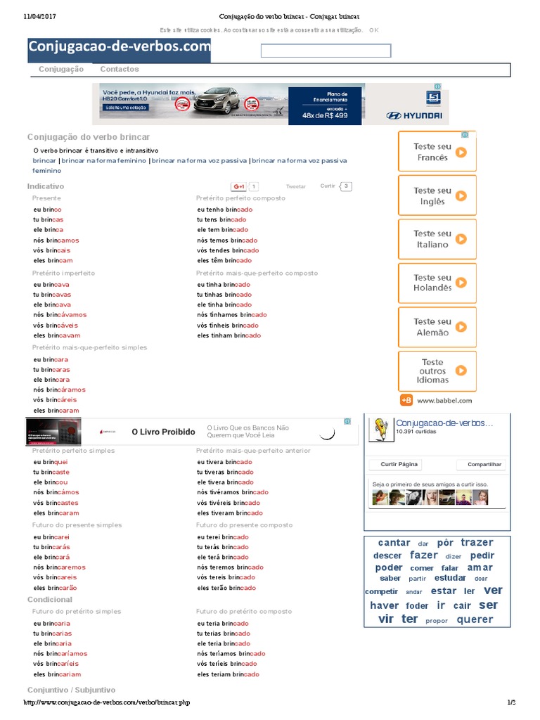Conjugação do verbo brincar - Conjugar brincar | Tempo Gramatical | Regras
