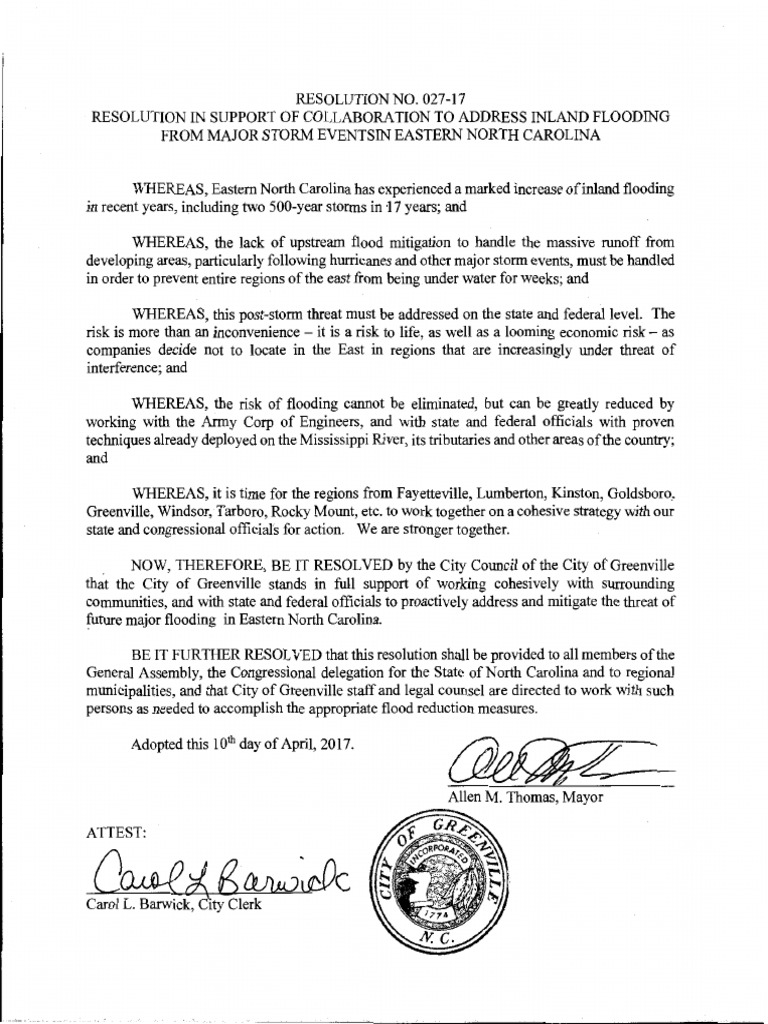 Flood Control Resolution No 027 17 1 | PDF | Politics
