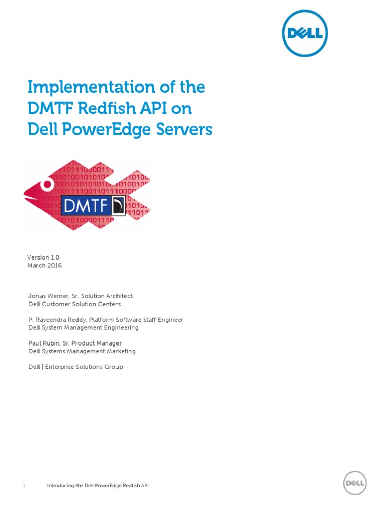 Dell PowerEdge Redfish API Overview | PDF | Representational State ...