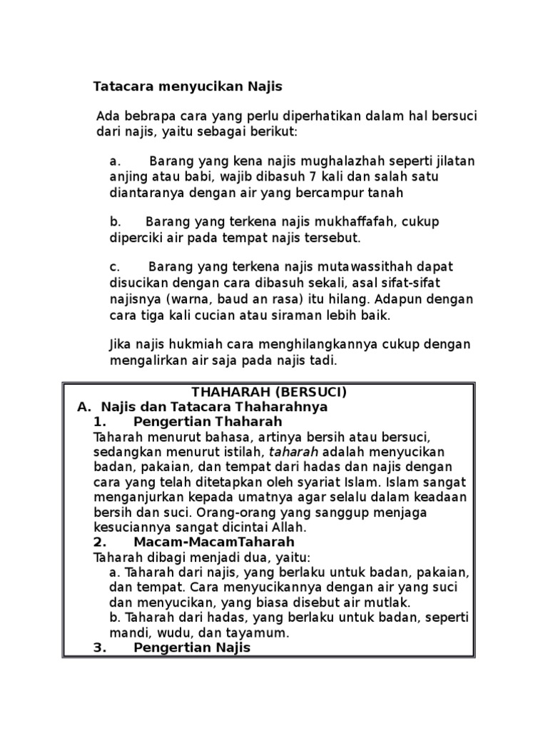 Tatacara Menyucikan Najis