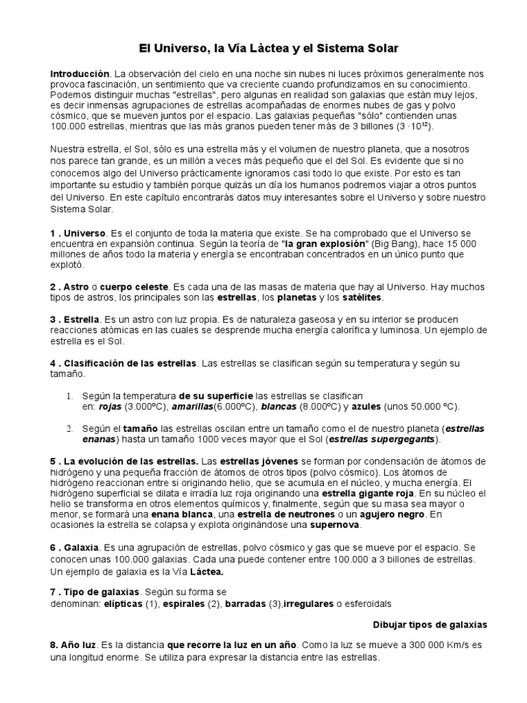 Explorando el Universo y el Sistema Solar | PDF | Universo | Estrellas