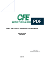 Torres transmisión especificación CFE