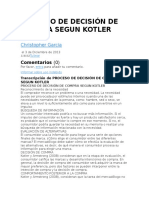 Proceso de Decisión de Compra Segun Kotler