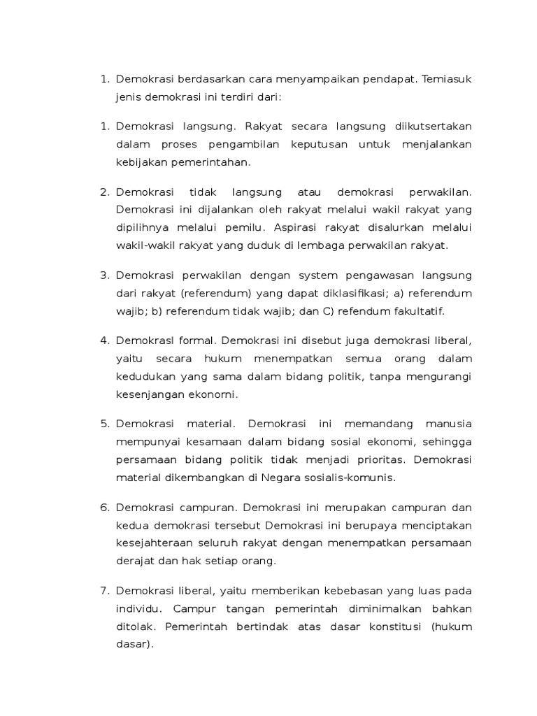 Demokrasi Berdasarkan Cara Menyampaikan Pendapat
