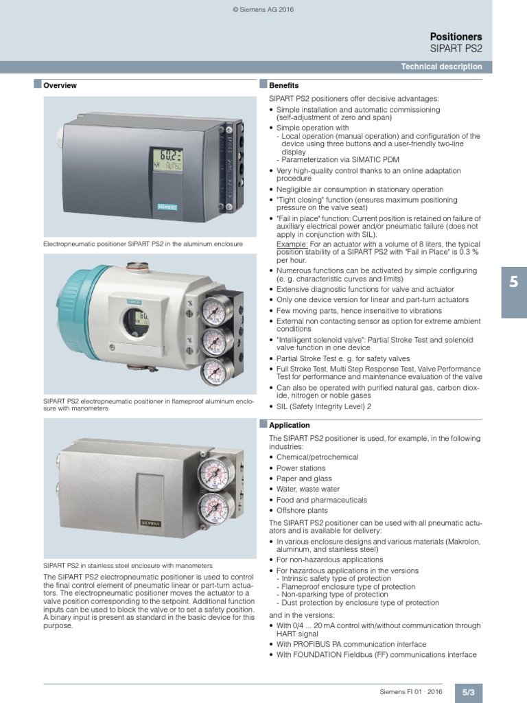 Sipartps2 Ps2 Fi01 en | PDF | Valve | Actuator
