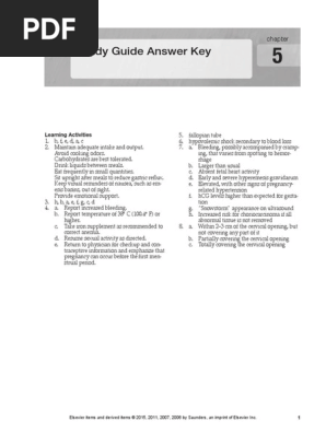Leifer Chapter 05 Study Guide Answer Key Fetus Pregnancy