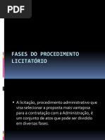 Fases e Tipos Do Procedimento Licitatório